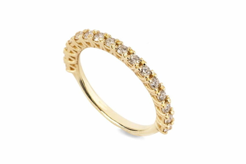 Diamond Half Eternity ring in 18ct Yellow Gold