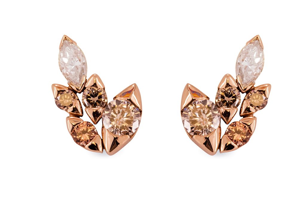 Blush Diamond Fan Earrings