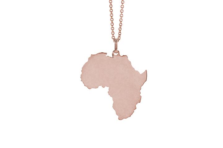 Africa Pendant in 9ct Rose Gold (med)