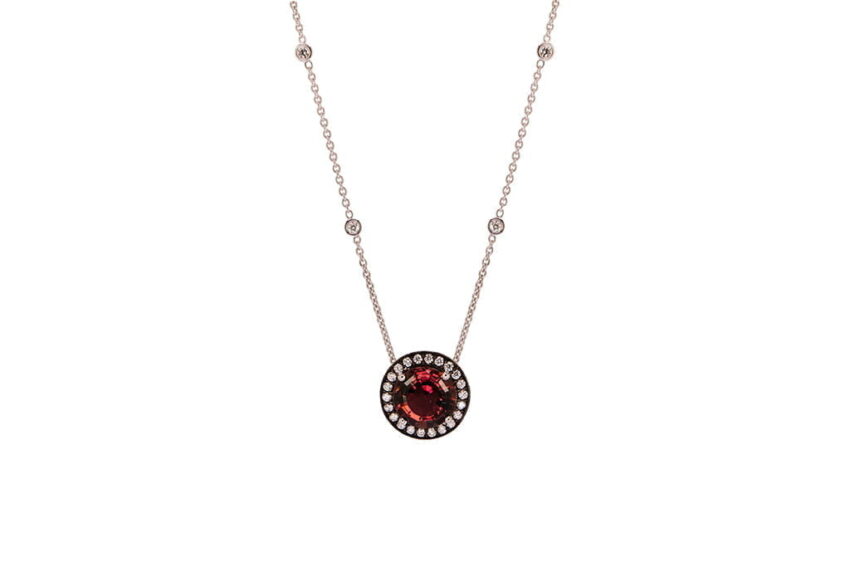 Rhodolite Diamond Necklace