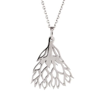 Protea Pendant in 9ct White Gold