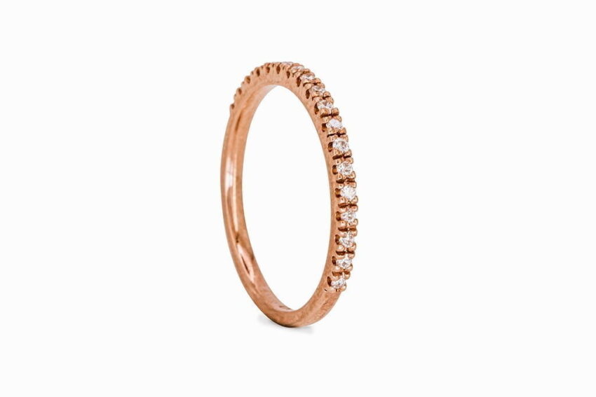 9ct Rose Gold Diamond Half Eternity Ring