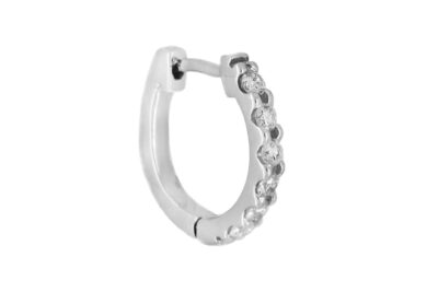 SINGLE White Gold Diamond Mini U-Huggy