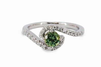 Demantoid & Diamond Ring