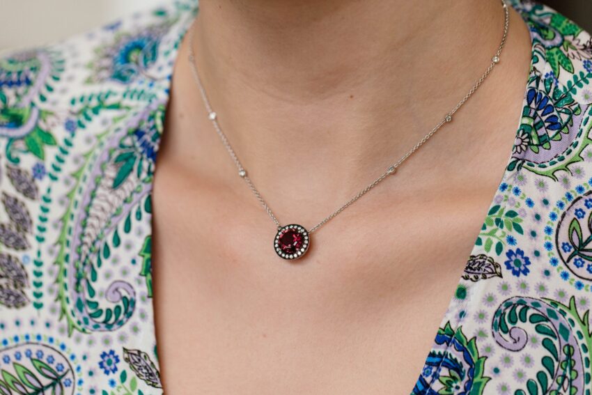 Rhodolite Diamond Necklace