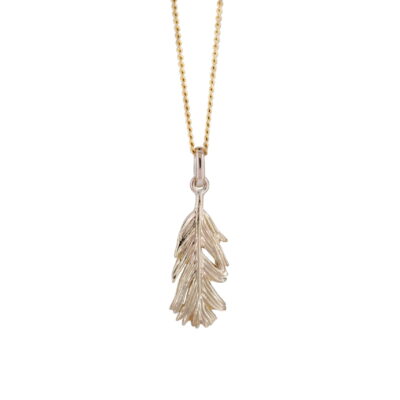 Short feather pendant in 9ct Yellow Gold