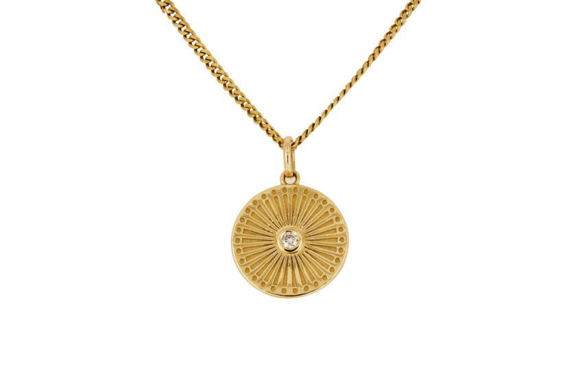 Sunray Diamond Pendant in 9ct Yellow Gold