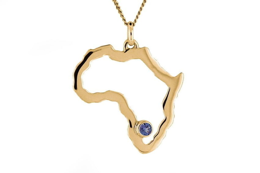 Yellow Gold Tanzanite Africa Pendant