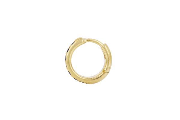 Blue Sapphire Yellow Gold mini Hoop