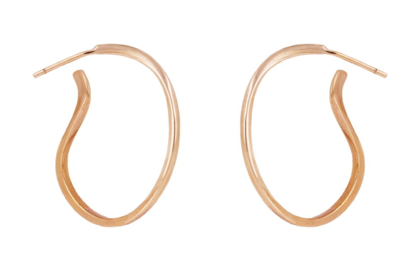 Wavy Hoop in 9ct Rose Gold