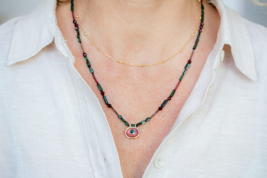 designer gem necklace