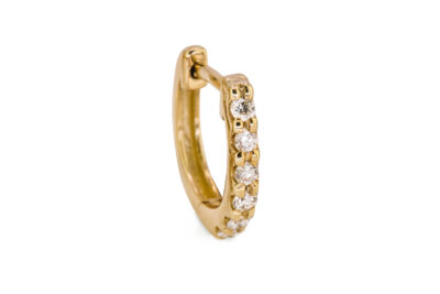 SINGLE Yellow Gold Diamond Mini U - Huggy