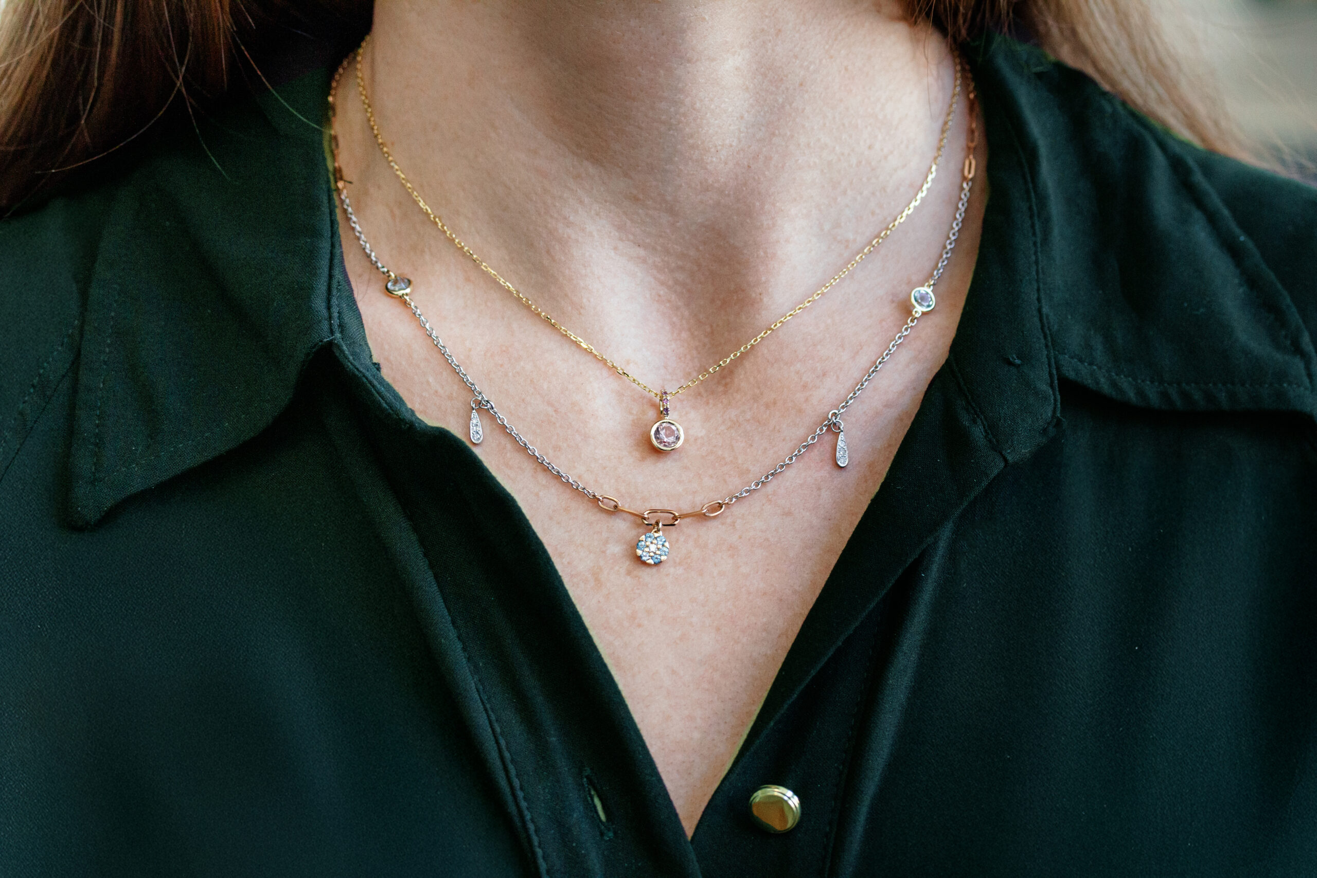 9ct Gold Blue Topaz Necklace - Image 8