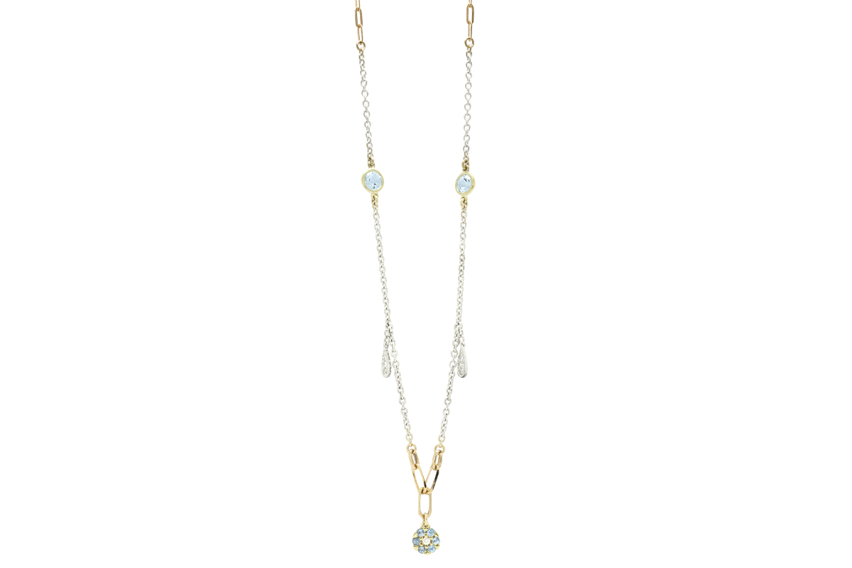 gold blue topaz necklace