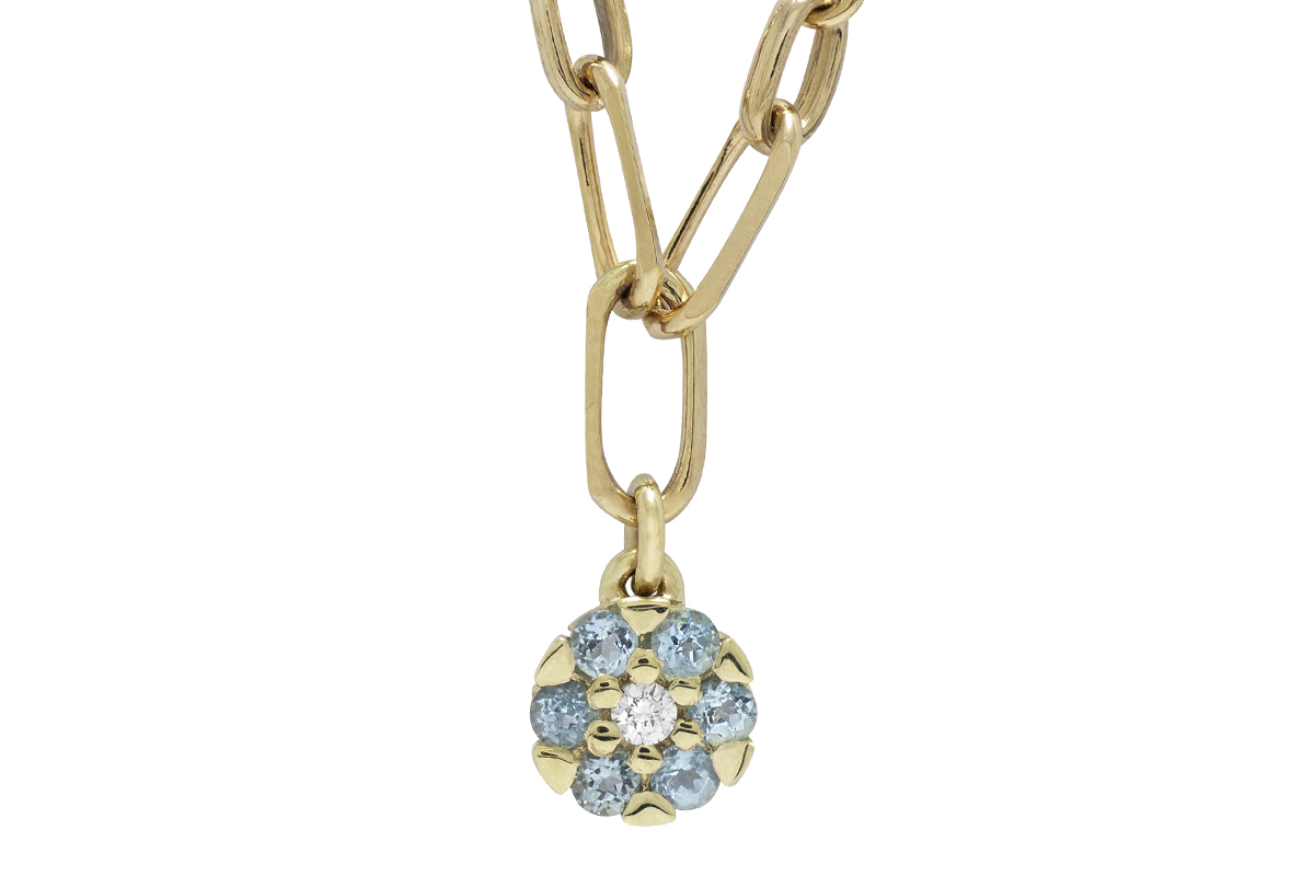 gold blue topaz necklace