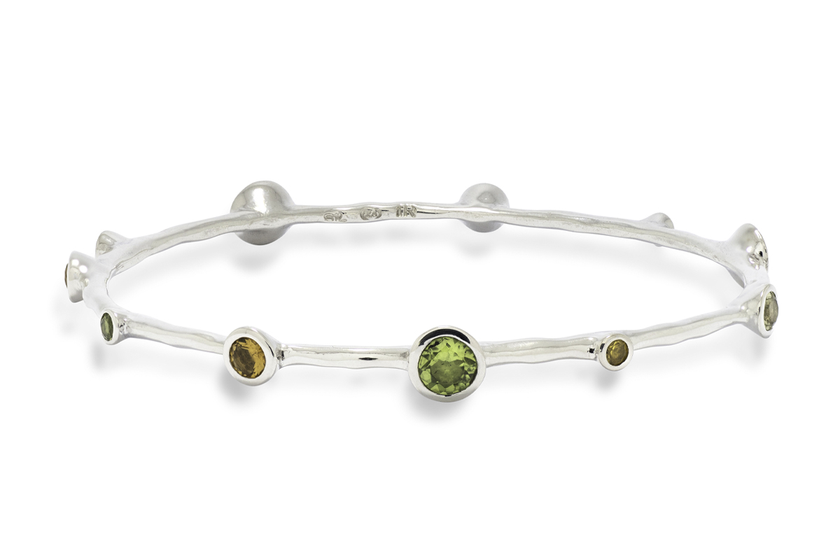citrine and peridot bangle
