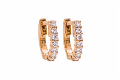 Rose Gold Diamond Large U - Huggies