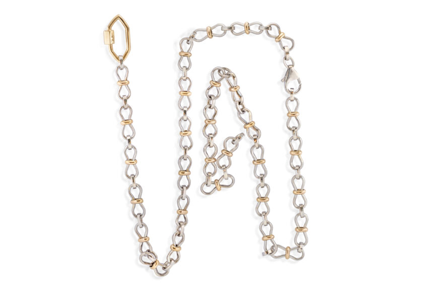 Two-Tone Silver & 9ct Gold Figure of Eight Chain