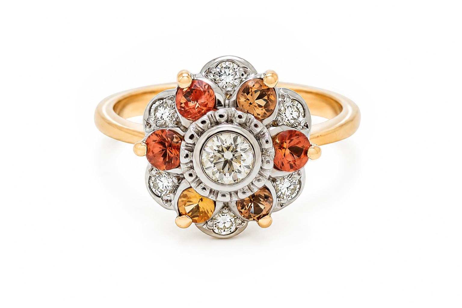 Sapphire Bloom Diamond Ring