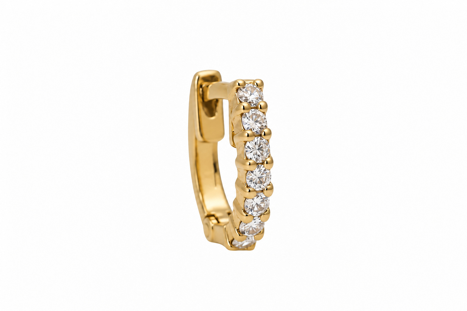 Yellow Gold Diamond Large U - Huggies