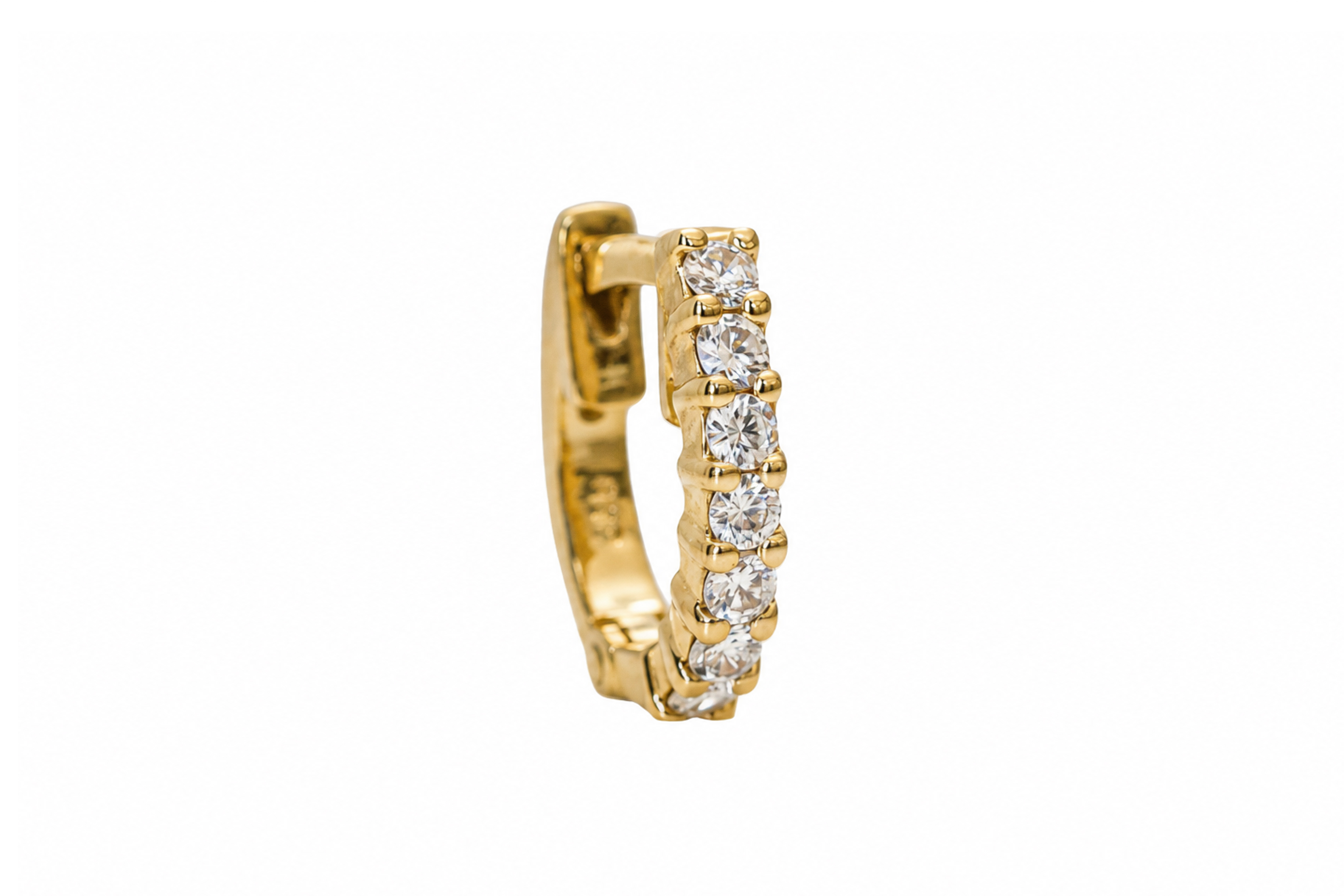 Yellow Gold Diamond Large U - Huggies