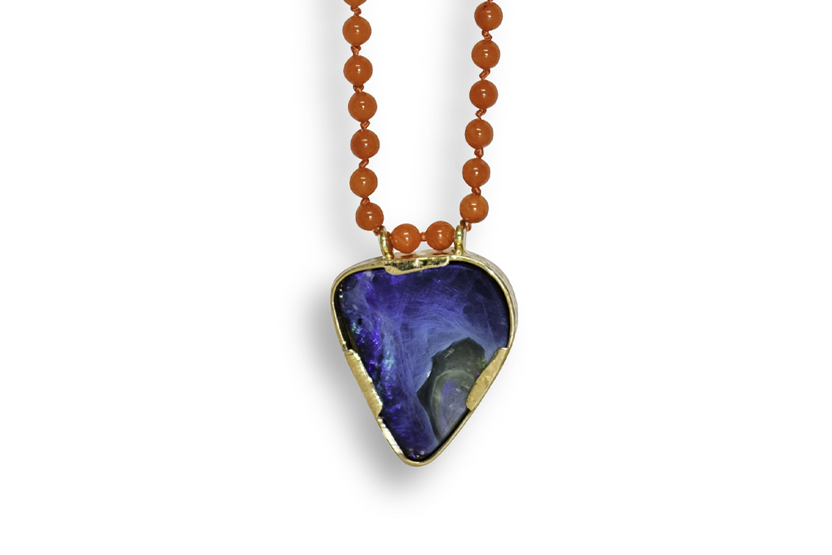 Sunlight Tide - Australian Opal & Coral Necklace