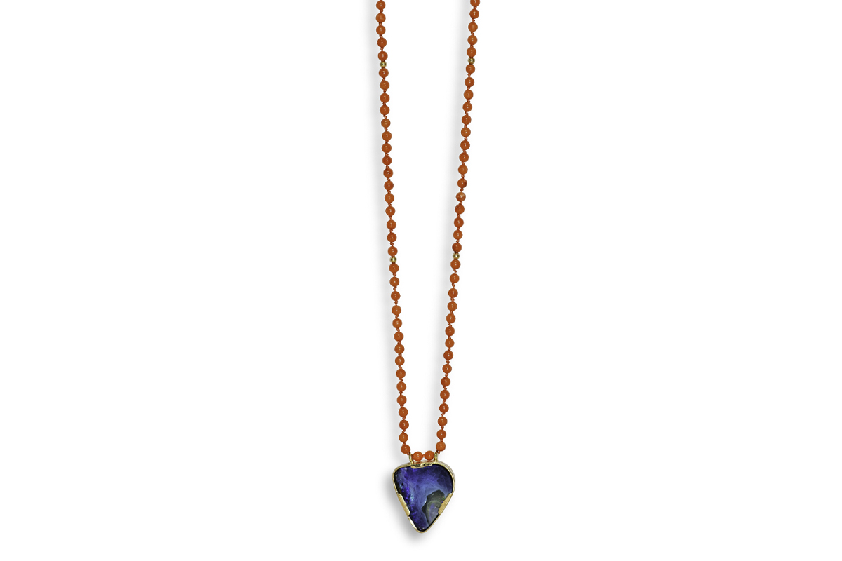Sunlight Tide - Australian Opal & Coral Necklace