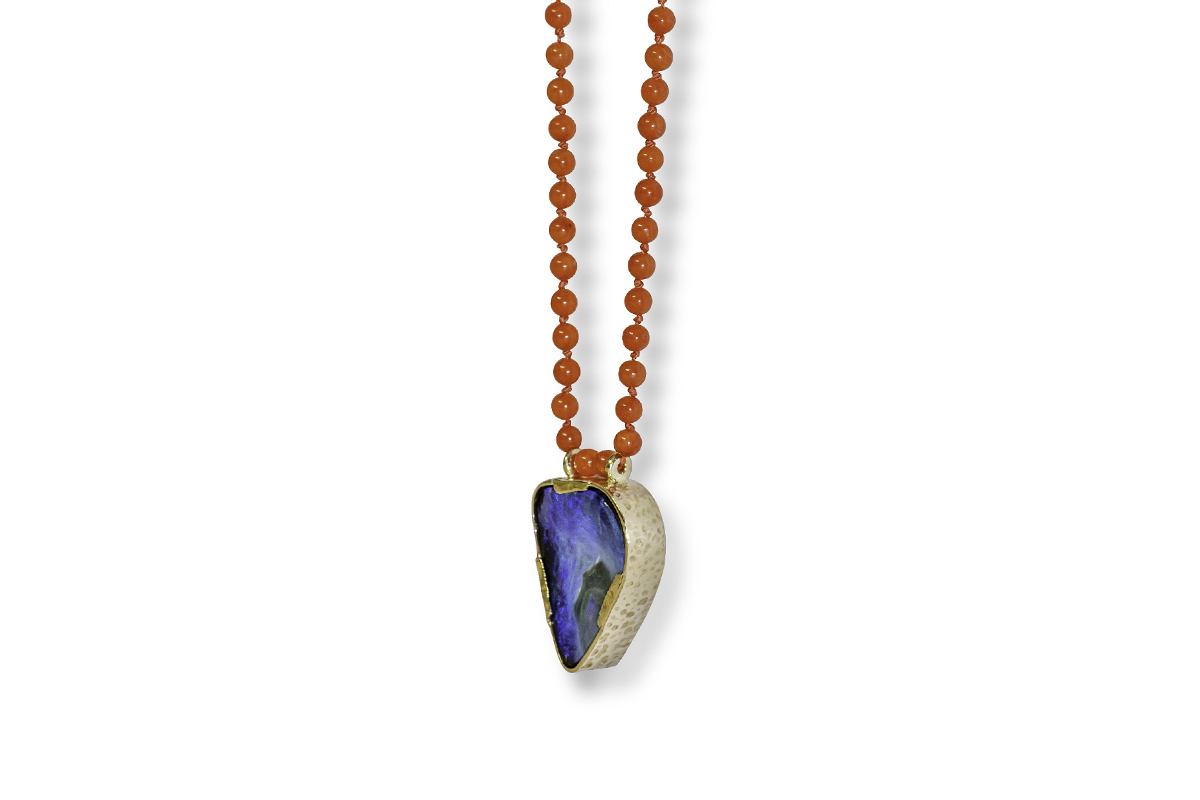 Sunlight Tide - Australian Opal & Coral Necklace
