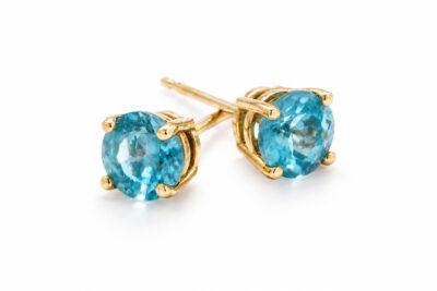 Blue Zircon Ear Studs