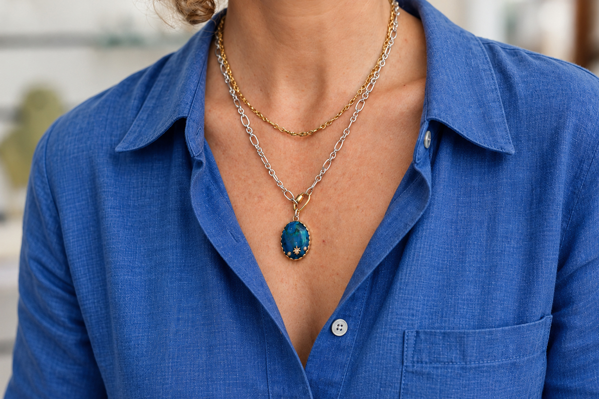 Southern Star – African Turquoise Pendant - Image 5
